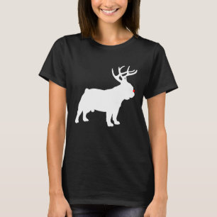 Frenchie Hund Weihnachts-Rentiergeweih Urlaub Xm T-Shirt