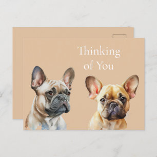 Frenchie Hunde denken an Sie Postkarte