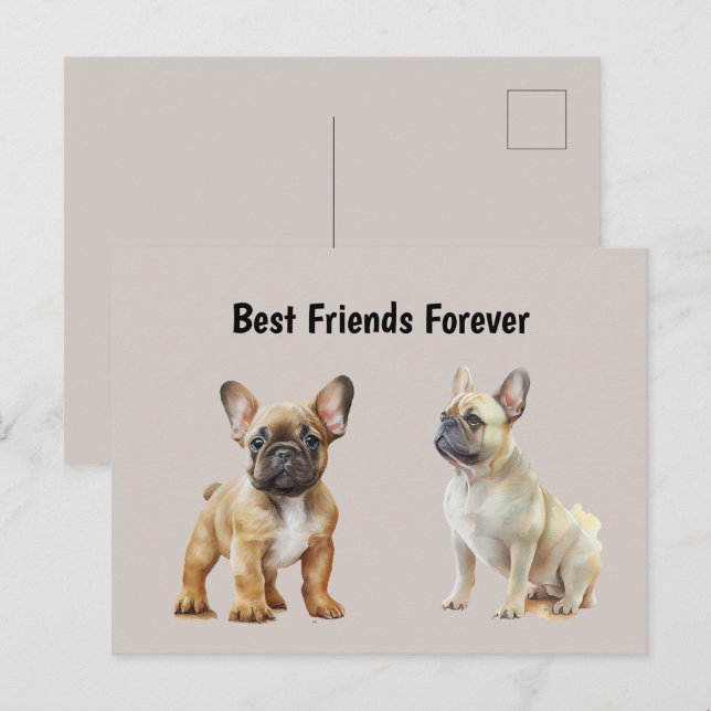 Frenchie Hunde: Die besten Freunde für immer Postkarte (Vorne/Hinten)