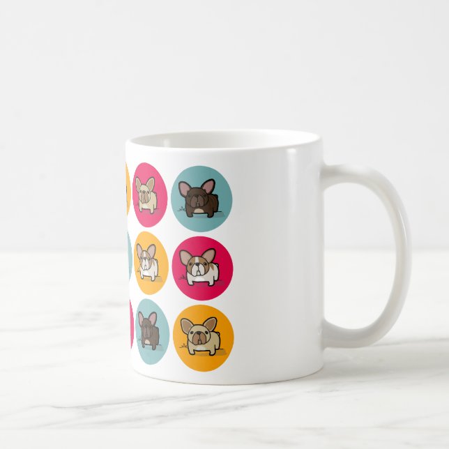 Frenchie Kreise - Blau, Gold u. Rosa Kaffeetasse (Rechts)