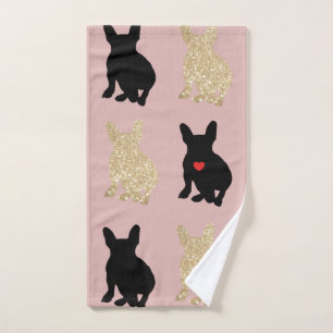 Frenchie Liebe-Silhouette Handtuch
