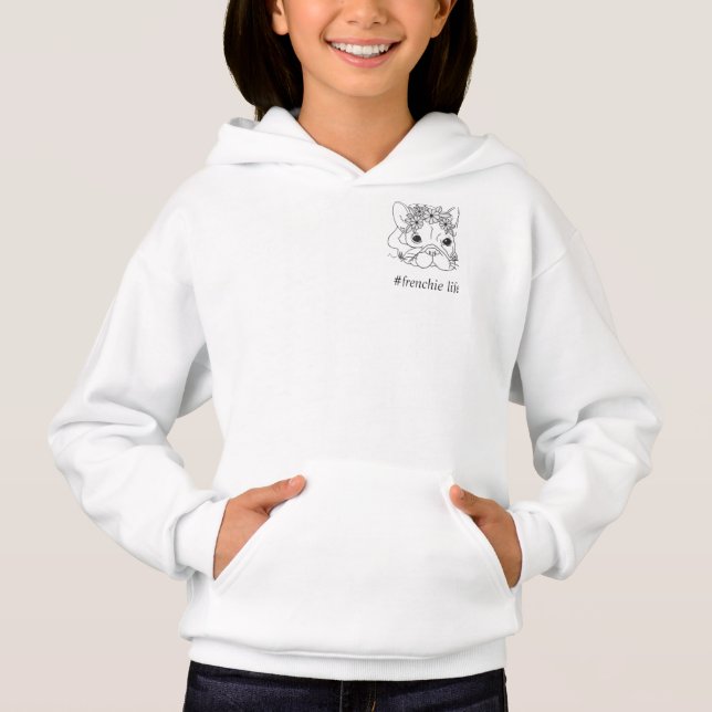 #FRENCHIE LIFE GIRLS HOODIE SWEATSHIRT (Vorderseite)