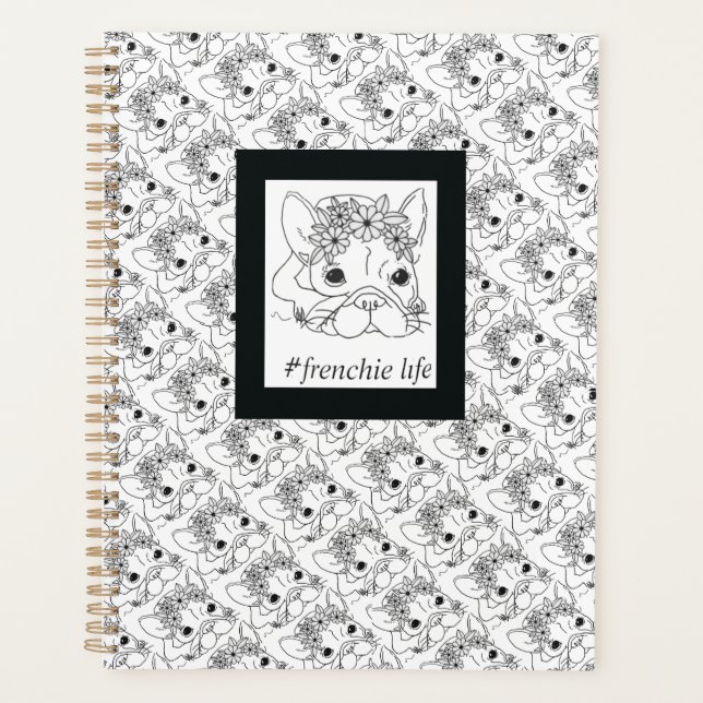 #FRENCHIE LIFE PLANNER `MONATLICH/WOCHE 8.5X11‘ PLANER (Vorderseite)