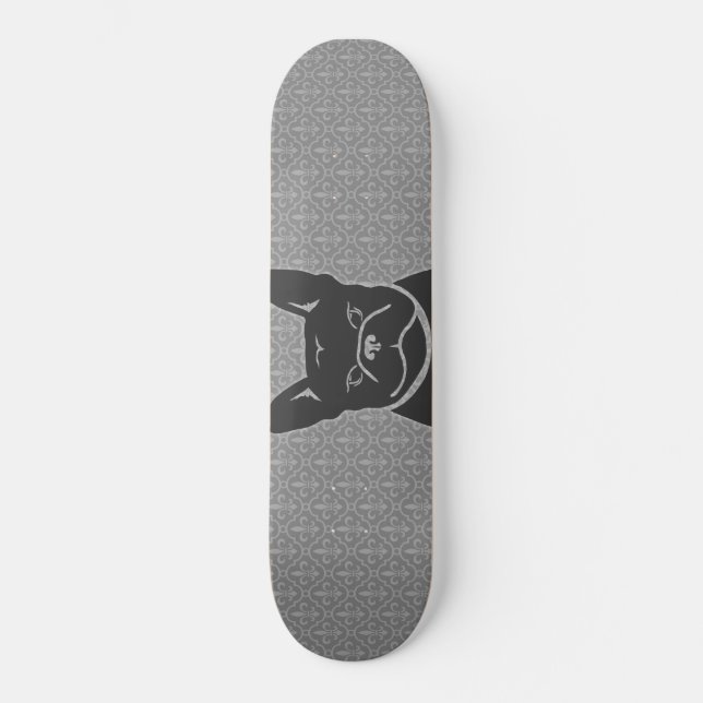 FRENCHIE LILIE Holzkohlen-GrauSkateboard Skateboard (Vorderseite)