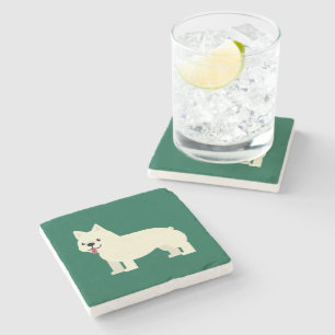 Frenchie Lover Green Steinuntersetzer