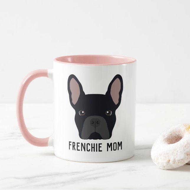 Frenchie Mama Black French Bulldog Tasse (Mit Donut)