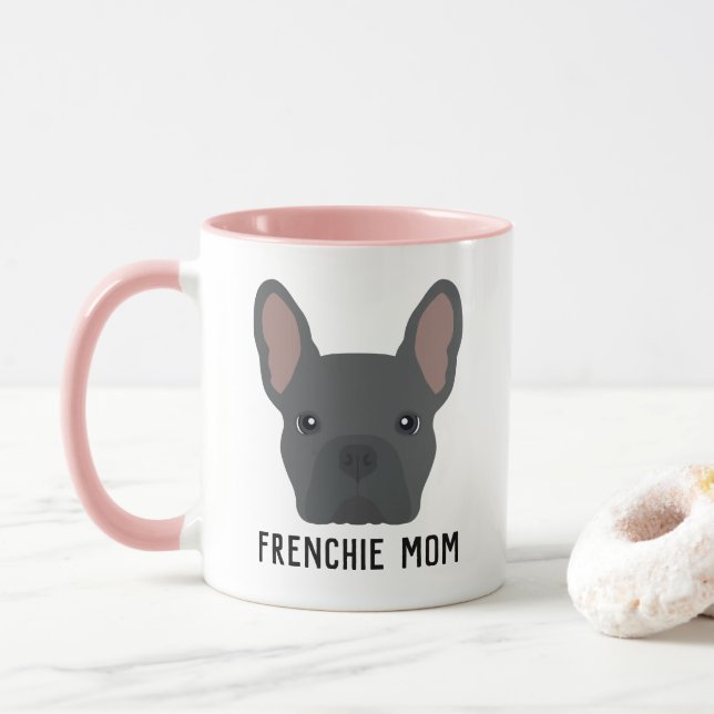 Frenchie Mama Blue French Bulldog Tasse (Mit Donut)