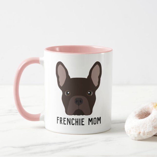 Frenchie Mama Brown French Bulldog Tasse (Mit Donut)
