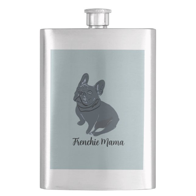 Frenchie Mama Flachmann (Vorderseite)