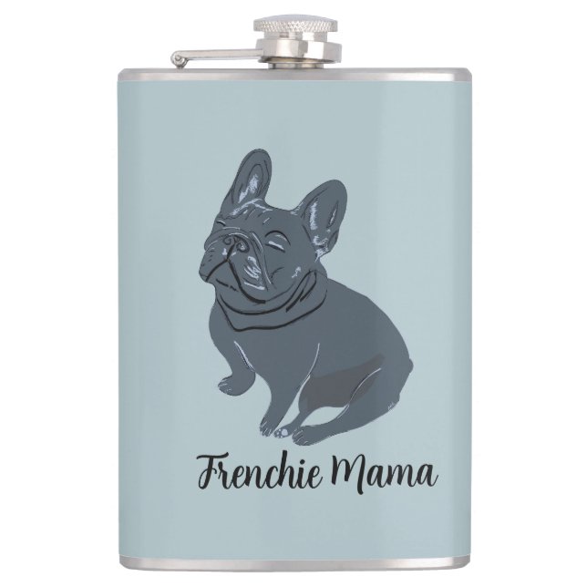 Frenchie Mama Flachmann (Vorderseite)
