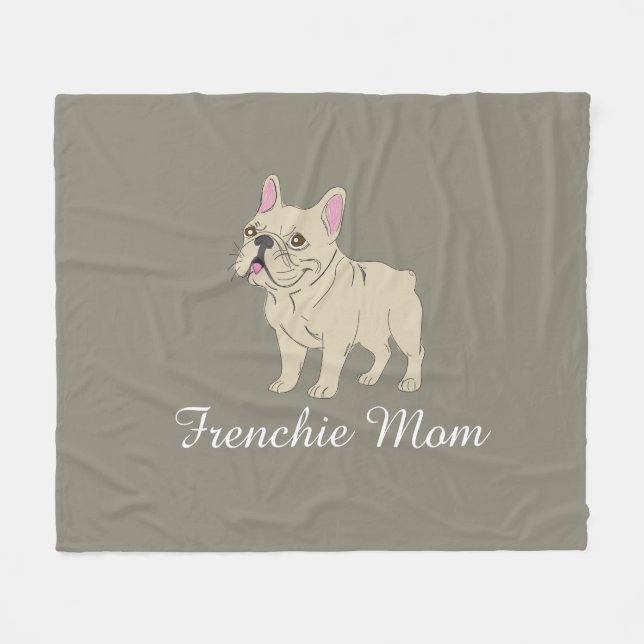Frenchie Mama Fleecedecke (Vorderseite (Horizontal))