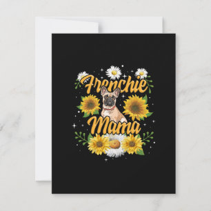 Frenchie Mama French Bulldog Dog Sunflower Dankeskarte