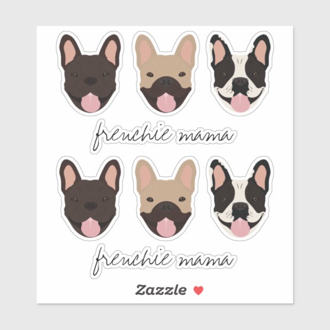 Frenchie Mama French Bulldogs Aufkleber (Blatt)