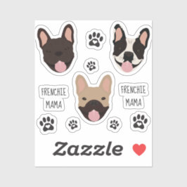 Frenchie Mama French Bulldogs Paw Print Aufkleber