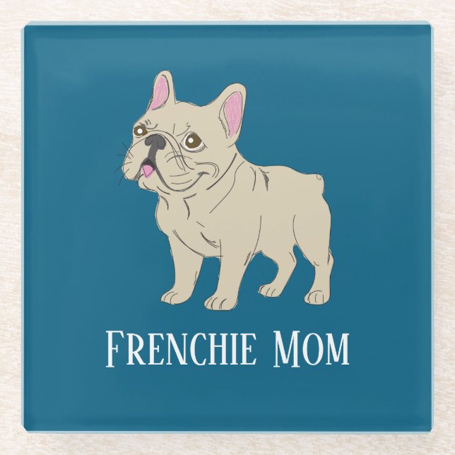 Frenchie Mama Glasuntersetzer (Vorderseite)