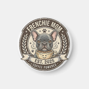 Frenchie-Mama-Kaffee angetriebenes Vintage-Design Magnet