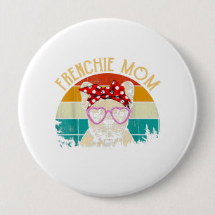 Frenchie Mama Lover Geschenk Vintag Retro Style Button