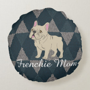 Frenchie Mama Rundes Kissen