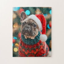 Frenchie mit Santa-Hut Weihnachtsbaum