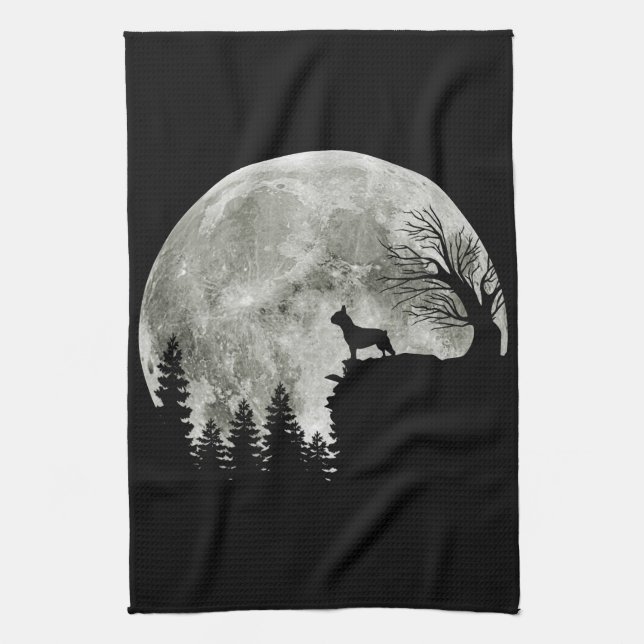 Frenchie On Mountain Halloween Theme Shirts Gift Geschirrtuch (Vertikal)