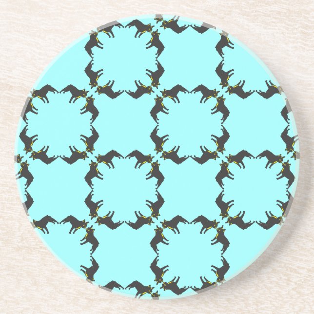 Frenchie Pattern rein Sandstein Untersetzer (Vorne)