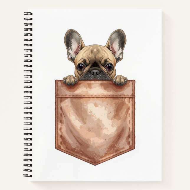 Frenchie Pocket Journal | Cute Dog Mom Notebook Notizbuch (Vorderseite)