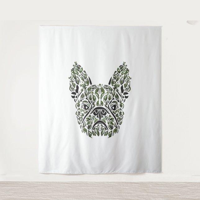 Frenchie Puppy Art Wandteppich (Vorderseite)