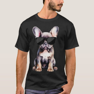 Frenchie Puppy Wearing Sonnenbrille T-Shirt