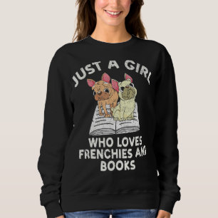Frenchie Reading Girls Women Dog Eigentümer Franzö Sweatshirt