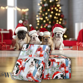 Frenchie Santa Squad Weihnachtsgeschenk Geschenkpapier