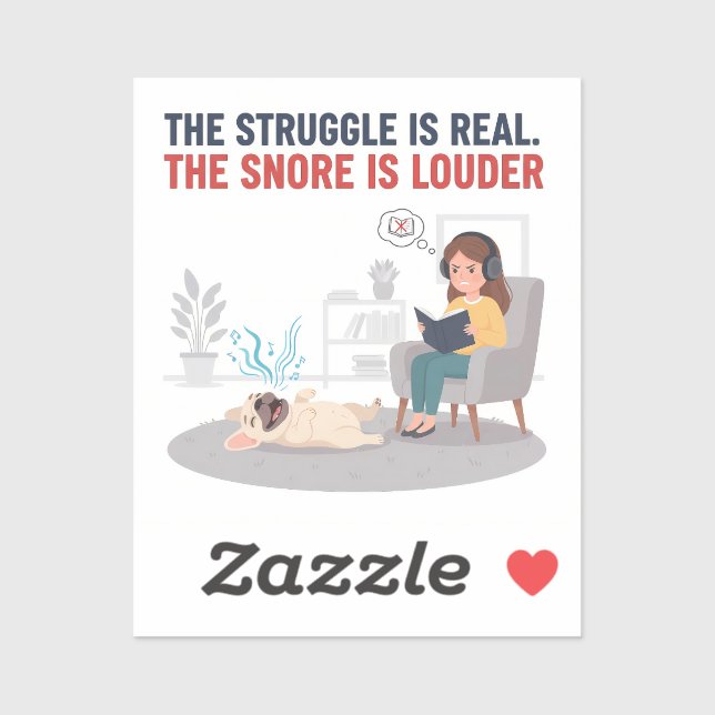 Frenchie Snoring Loud Funny Dog Mom Gift Aufkleber (Blatt)