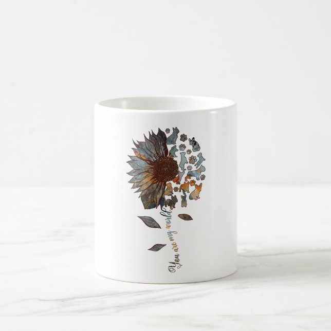 Frenchie Sonnenblume Sie sind meine Welt Hundelieb Kaffeetasse (Mittel)
