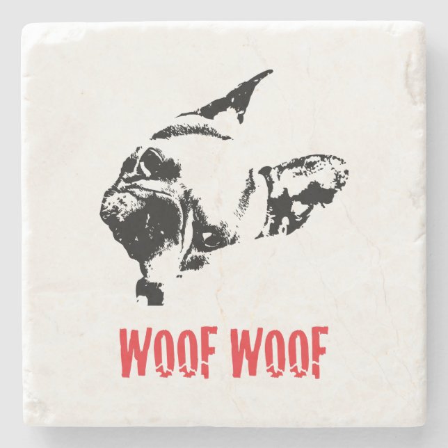  Frenchie Steinuntersetzer (Vorderseite)