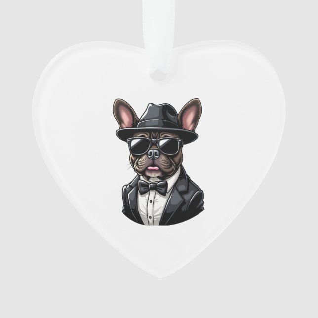Frenchie The Gangster Ornament (Vorderseite)