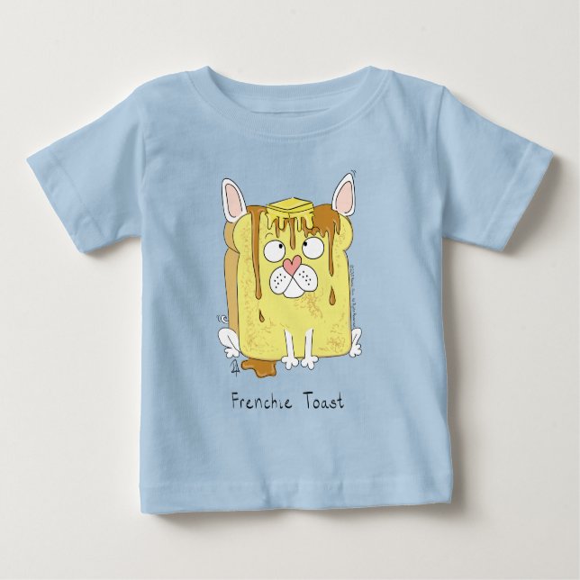 Frenchie Toast French Bulldog Kid's Baby T - Shirt (Vorderseite)