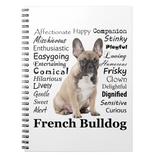 Frenchie Tracks Notebook Notizblock (Vorderseite)