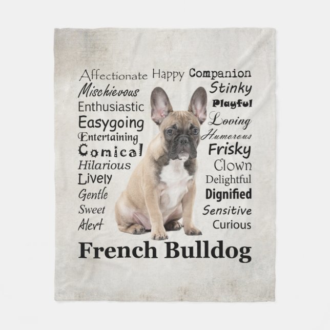 Frenchie Traits Fleece Blanket (Vorderseite)
