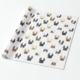 Frenchie u. Freund-Packpapier - Weiß Geschenkpapier