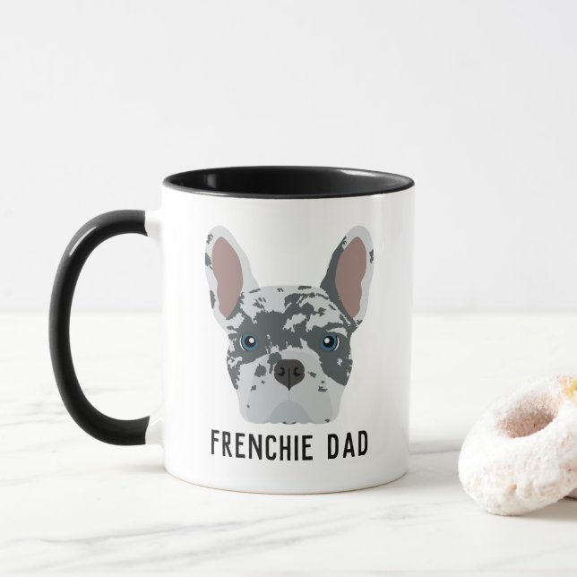 Frenchie Vater Blue Merle French Bulldog Tasse (Mit Donut)