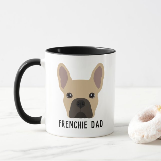 Frenchie Vater Light Fawn French Bulldog Tasse (Mit Donut)