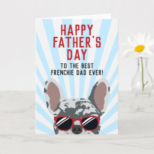Frenchie-Vatertag Blue Merle Französische Bulldogg Karte
