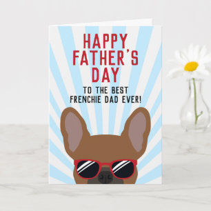 Frenchie-Vatertag-Rotfuchs-Französische-Bulldogge Karte