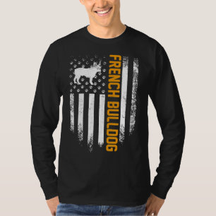 Frenchie Vintage US-amerikanische Bulldog-Flagge T-Shirt