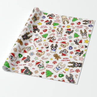 Frenchie Weihnachtskekse Wrapping Paper Geschenkpapier