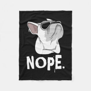 Frenchie Weißer Französischer Bulldogge Fleecedecke