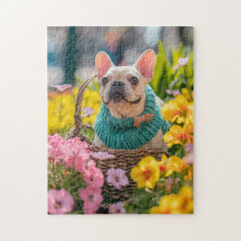 Frenchie With Easter Basket Puzzle