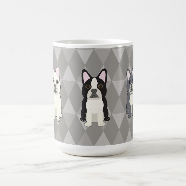 Frenchies Gray Diamonds Kaffeetasse (Mittel)