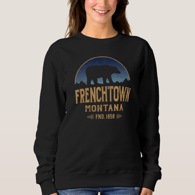 Frenchtown Montana MT Big Sky Country Bear & Mount Sweatshirt (Vorderseite)