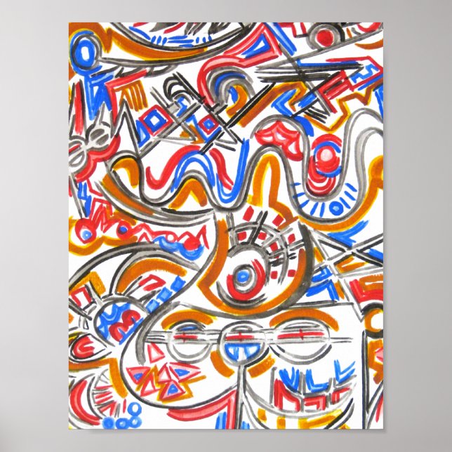 Frenetic Energy-Urban Edgy Abstrakte Kunst Poster (Vorne)