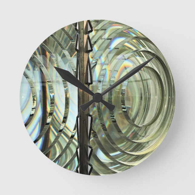 Frensel Lens, Cape Blanco Lighthouse, Oregon Coast Runde Wanduhr (Vorderseite)
